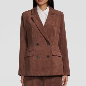 Hudson North Corduroy Double Breasted Hourglass Blazer Sports Jacket Brown